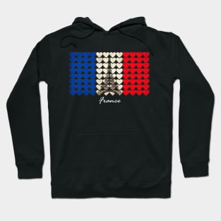 Flag of France - Love France, heart pattern Hoodie